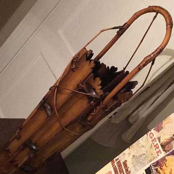 Vintage Handmade Bamboo umbrella cane basket stand